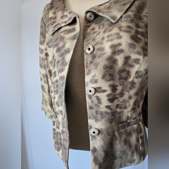 Carslisle 100% Smooth Suede Leopard Print Women's Jacket. Size 10 - Picture 7 of 12